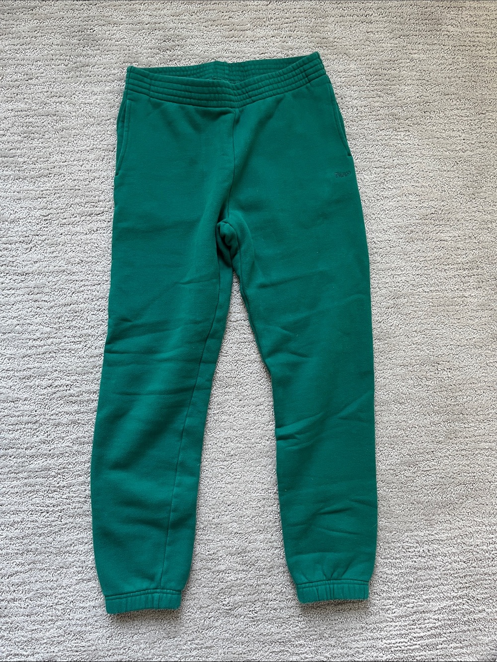 Aritzia TNA Sweatfleece Perfect Fit Emerald Green Fleece Joggers - small